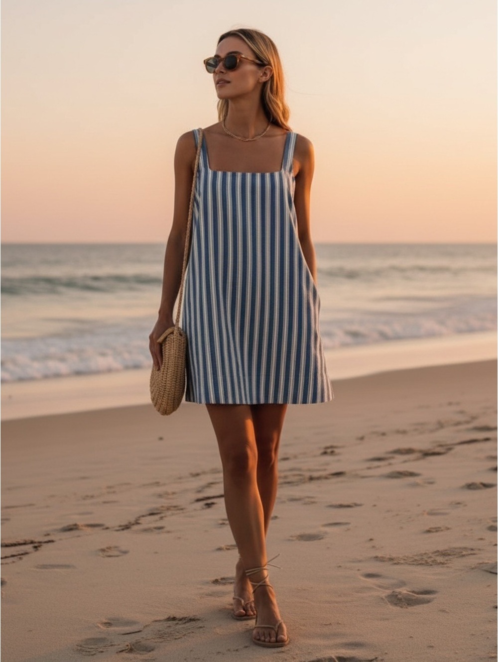 Small Tuckernuck Pomander Place Denim Stripe Cassie Dress